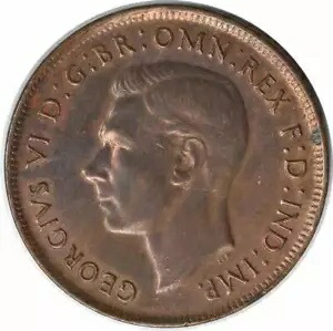 1944 (M) オーストラリア 1 ペニー KM36 BU 未認定 #256 101,035円