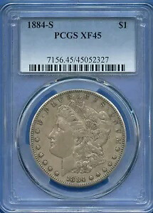 1884 S PCGS XF45 モーガン シルバー ダラー $1 US ミント レア キー デート コイン 1884-S XF-45｜WORLD RESOURCE【KING店】