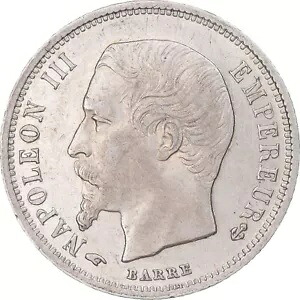 [#345282] コイン、フランス、ナポレオン 3 世、50 サンタイム、1858 年、パリ、オーストラリア、シル、ver｜WORLD RESOURCE【KING店】