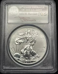 2011-P リバース プルーフ シルバー アメリカン イーグル PCGS PR70 メルカンティ シグネチャー