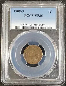 1908-S インディアン ヘッド セント PCGS VF35 2232.35/328550352 絶妙なコイン レア｜WORLD RESOURCE【KING店】