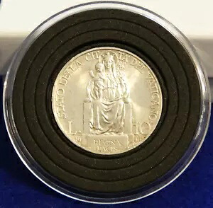 1940 バチカン市国 10 リラ - 美しい銀貨 - 非常に希少な 10K のみ鋳造