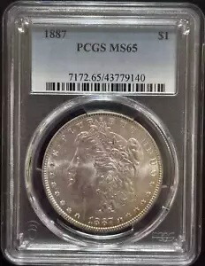 1887 P モルガン シルバー ダラー PCGS MS-65