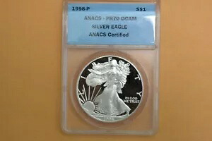 1998-P プルーフ アメリカン シルバー イーグル ANACS PR70 DCAM｜WORLD RESOURCE【KING店】