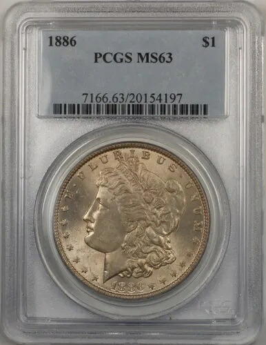 1886 モーガン シルバー ダラー 1 ドル コイン PCGS MS-63 ライト トーニング ベター コイン (BR-19 L)｜WORLD RESOURCE【KING店】 102,245円