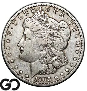 1903-O モーガン シルバー ダラー銀貨、熱心に追求された VF タフ キー デート