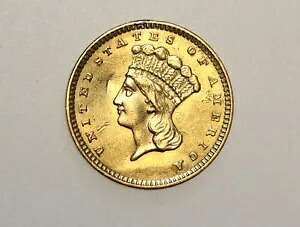 1857年 $1 インディアン プリンセス ヘッド 金貨｜WORLD RESOURCE【KING店】