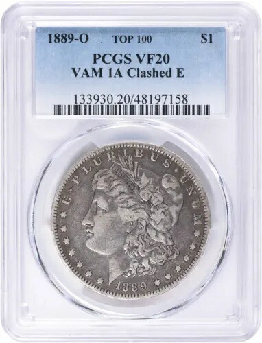 1889-O VAM 1A モーガン シルバー ダラー クラッシュ E VF20 PCGS