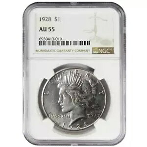 1928 年キーデート銀平和ドル NGC AU55｜WORLD RESOURCE【KING店】