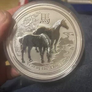 2014 オーストラリア旧暦馬年 10 オンスカプセル内のシルバーコイン-ミント|WORLD RESOURCE【KING店】