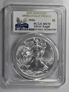 2016 シルバー イーグル PCGS MS-70 30 周年記念｜WORLD RESOURCE【KING店】
