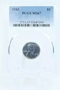 1943-P PCGS MS67 スチール リンカーン ウィート セント ビジネス ストライキ 1C｜WORLD RESOURCE【KING店】