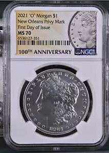 2021-O PRIVY MORGAN ドル NGC MS70 発行初日 FDOI Fdi -351