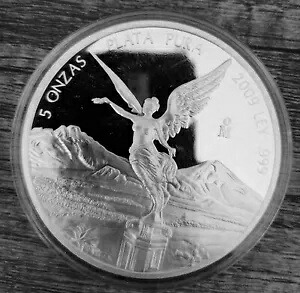 メキシコ 2009 5 オンス プラタ プラ シルバー リベルタ コイン カプセル 未流通地金｜WORLD RESOURCE【KING店】