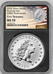 先行販売 2024 流れる髪銀メダル NGC MS70 初回リリース FR 230th アンニ %｜WORLD RESOURCE【KING店】