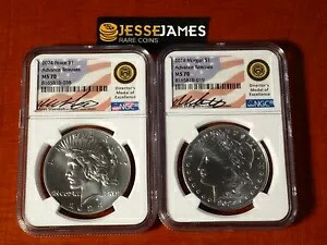2024 $1 シルバー ピース & モーガン ドル NGC MS70 アドバンス リリース スタンディッシュ サイン入り 197,450円