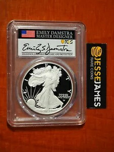 2023 S プルーフ シルバー イーグル PCGS PR70 DCAM アドバンス リリース エミリー ダムストラ サイン入り