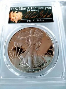 2017-S $1 プルーフ シルバー イーグル PCGS PR70DCAM FDOI 限定版 ポール C. バラン|WORLD RESOURCE【KING店】