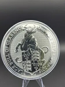2019 イギリス UK 10 オンス シルバー BU クイーンズビースト ブラック ブル オブ クラレンス 213,400円