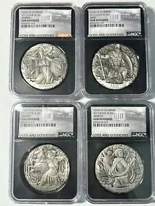 2017 クック諸島 NGC MS70 $2 2オンス シルバー オリンポスの神ジェム アンティーク加工 4x セット