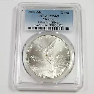 2007 Mo PCGS MS69 - メキシコ - 1 オンス シルバー リベルタ オンザ #49618A