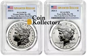 2024 S モーガン & ピース シルバー $1 リバース PCGS PR70 アドバンス リリース