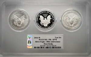 2016 W MS70 PR70 SP70 ファースト ストライク 3 個セット シルバー イーグルス 米国造幣局 送料無料 197,450円