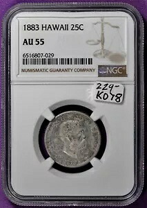 1883年のハワイ地区。 PCGSホルダー内。 AU 55.K078｜WORLD RESOURCE【KING店】