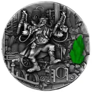 2023 ニウエ ドワーフ 2 オンス シルバー アンティーク蛍光塗装コイン 3D インサート LOT#653｜WORLD RESOURCE【KING店】
