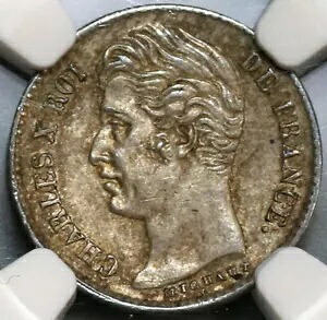 1829-W NGC MS 62 フランス 1/4 フラン シャルル X リール ミント シルバー コイン (19090901C)｜WORLD RESOURCE【KING店】