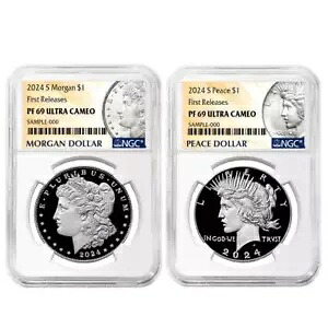 2 個セット - 2024-S $1 プルーフ モーガンとピース シルバー ダラー NGC PF69UC FR モーガン...｜WORLD RESOURCE【KING店】