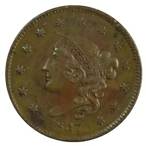 1837年ラージセント高級銅貨