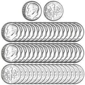 1956 D ルーズベルト ダイム 90% シルバー BU ロール 50 米国造幣局コイン ロット｜WORLD RESOURCE【KING店】