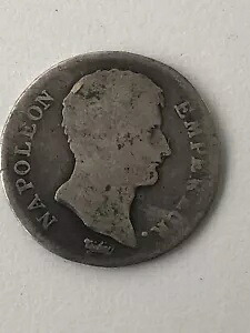 希少なフランス ナポレオン 1 フラン コイン、西暦 13 年の歴史的な銀貨です。|WORLD RESOURCE【KING店】