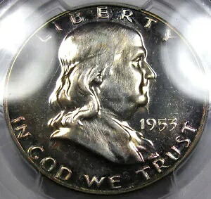 1953 フランクリン ハーフダラー PCGS PR-64... 素晴らしいコイン、完璧な表面!とても素敵です｜WORLD RESOURCE【KING店】