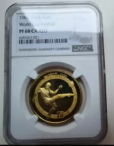 記念コイン 1982 中国人民元 ワールドカップ サッカー NGC PF 68 カメオ 在庫あり｜WORLD RESOURCE【KING店】 102,850円