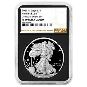 2021-W プルーフ $1 タイプ 1 アメリカン シルバー イーグル おめでとうセット NGC PF70UC B...｜WORLD RESOURCE【KING店】
