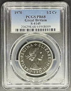 1970 プルーフ イギリス ハーフ クラウン 1/2Cr PCGS PR-68、3 点購入で $5 オフ!!!｜WORLD RESOURCE【KING店】