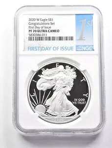 2020-W アメリカン シルバー イーグル おめでとうセット FDOI PF70 UCAM NGC *2657｜WORLD RESOURCE【KING店】