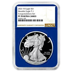 2021-W プルーフ $1 タイプ 1 アメリカン シルバー イーグル おめでとうセット NGC PF70UC B...｜WORLD RESOURCE【KING店】