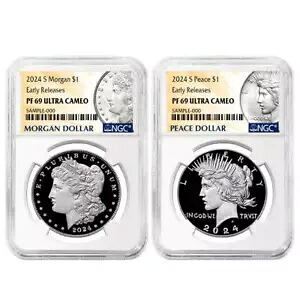 2 個セット - 2024-S $1 プルーフ モーガンとピース シルバー ダラー NGC PF69UC ER モーガン...｜WORLD RESOURCE【KING店】