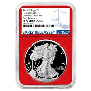 2021-W プルーフ $1 タイプ 1 アメリカン シルバー イーグル おめでとうセット NGC PF70UC E...｜WORLD RESOURCE【KING店】