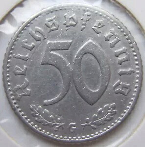 コイン ドイツ帝国第 3 帝国 50 Reichspfennig 1944 G 非常に細かい｜WORLD RESOURCE【KING店】