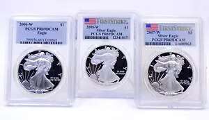 ウエストポイントセット 2006 2007 2008 W PCGS PR69DCAM プルーフ シルバー ドル アメリカン イーグル｜WORLD RESOURCE【KING店】