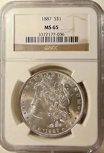 1887-P モルガン シルバー ダラー - ベター デート - NGC MS65 - かなりの「GEM」 BU コイン|WORLD RESOURCE【KING店】
