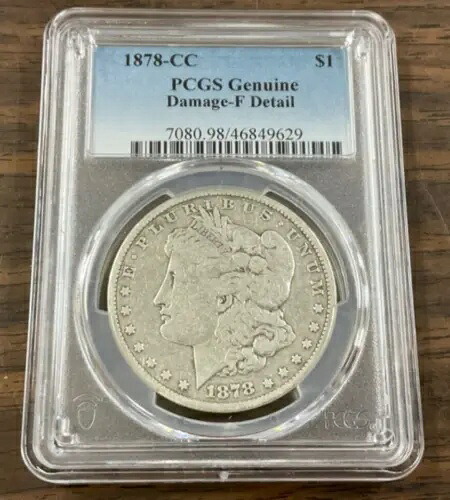 1878-CC モーガン シルバー ダラー、PCGS 正規品 - F ディテール - ダメージ｜WORLD RESOURCE【KING店】
