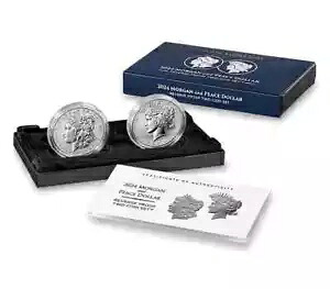 2024 S リバース プルーフ $1 モーガン & ピース シルバー ダラー セット、OGP 付き - 手持ち|WORLD RESOURCE【KING店】