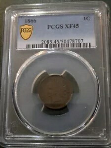 1866年 インディアンヘッドセント * PCGS XF45 *|WORLD RESOURCE【KING店】