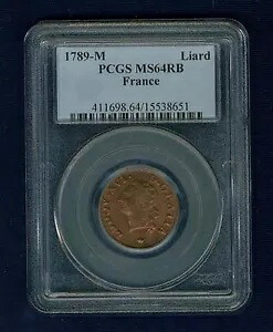 フランス ルイ 16 世 1789-M 1 リアード コイン チョイス 未流通 認定 PCGS MS64-RB|WORLD RESOURCE【KING店】