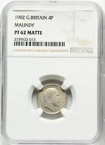 英国 - 1902 エドワード 7 世 - プルーフ マウンディ 4 ペンス - NGC PF62 マット - 表面の選択!|WORLD RESOURCE【KING店】